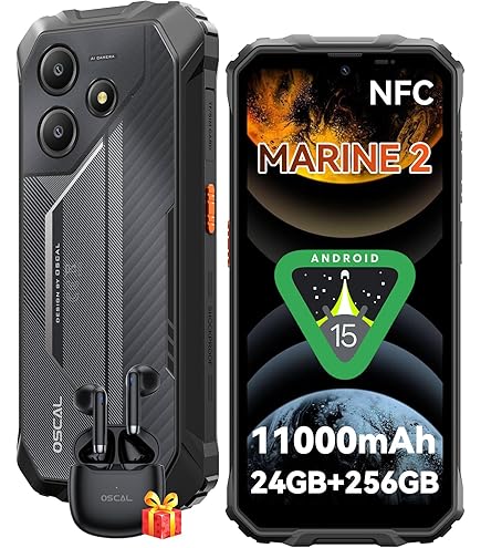OSCAL Marine 2 Rugged Smartphone, NFC, 11000mAh (18W) Rugged Phone